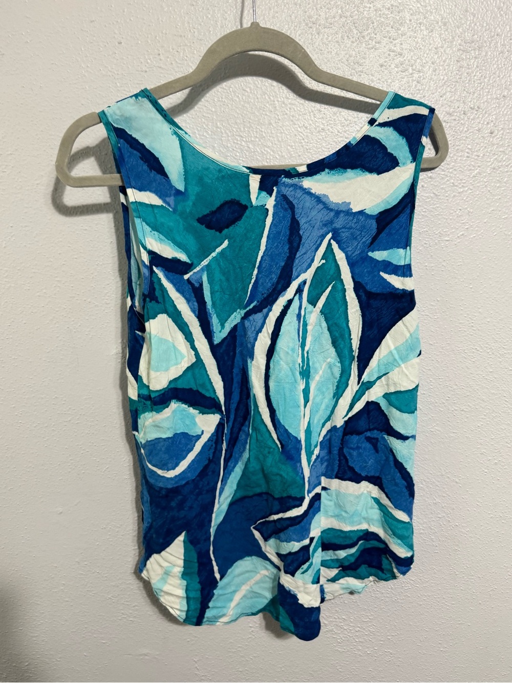Jams World Teal & Navy Abstract Leaf Tank Top large - Picture 5 of 5